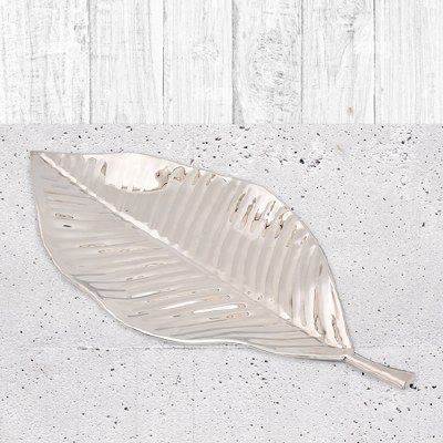 23" Stainless Steel Tropical Leaf Tray