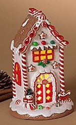 9" LED White Gingerbread House
