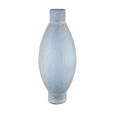 19" Frost Blue Glass Vase