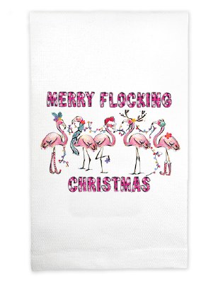 22" x 17" "Merry Flocking Christmas" Huck Kitchen Towel