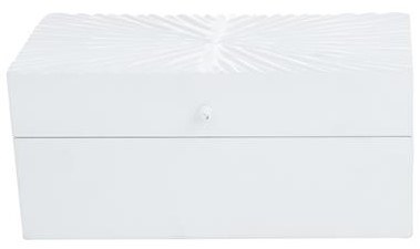 10" x 6" White Sunburst Top Wood Box