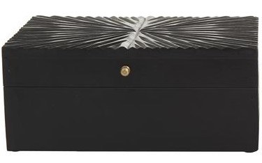 10" x 6" Black Sunburst Top Wood Box