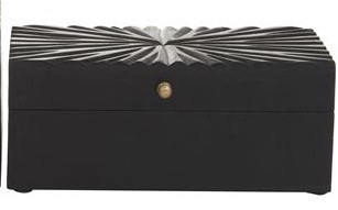 8" x 4" Black Sunburst Top Wood Box