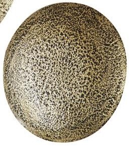 16" Round Gold and Black Textured Metal Disk Wall Plaque