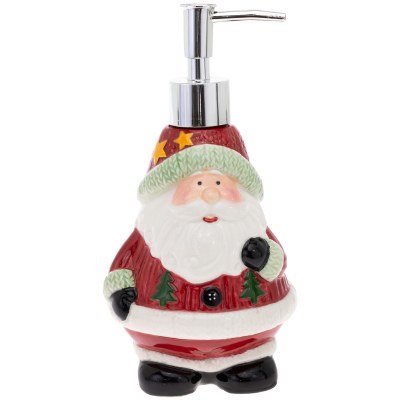 8" Red Santa Soap Dispenser