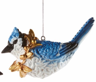 5" Blue Jat With the Head Forward Ornament