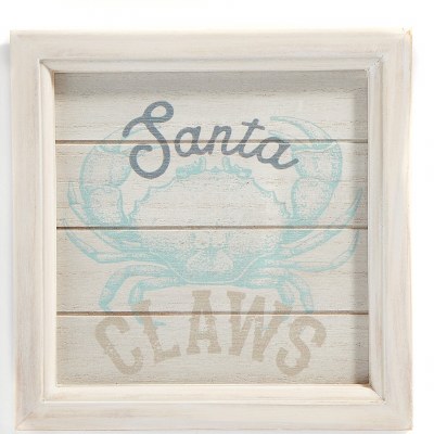 6" Sq "Santa Claws" Plaque