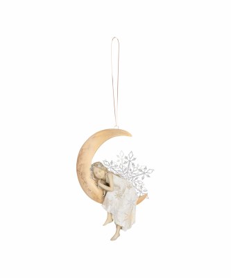 Angel Sitting in a Moon Ornament