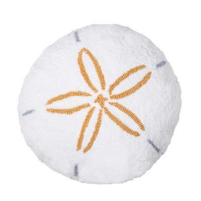 16" Round White Sand Dollar Decorative Pillow