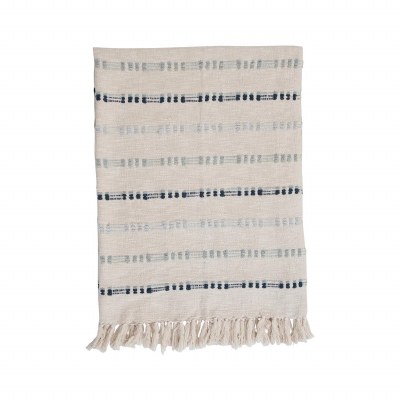 50" x 60" Blue and White Throw Blanket