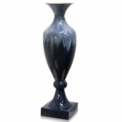 27" Light and Dark Blue Metal Vase