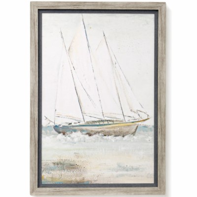41" x 29" Sailing Away 2 Gel Textured Print Framed