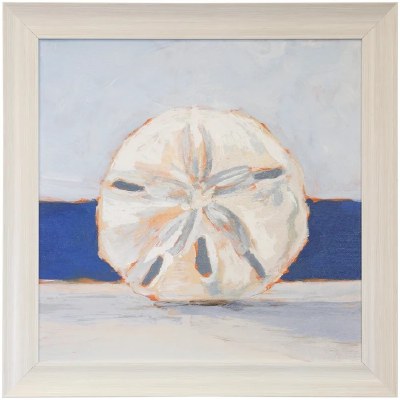 32" Sq Sand Dollar Gel Textured Print Framed