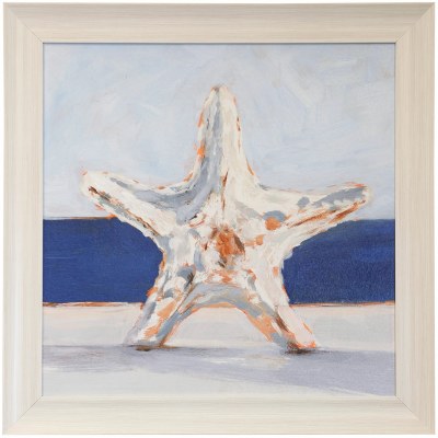 32" Sq Starfish Gel Textured Print Framed