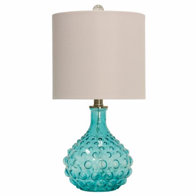 21" Aqua Dot Glass Table Lamp