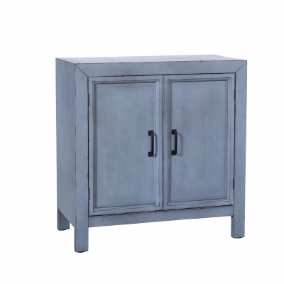 31" Distressed Blue Two Door Cabinet