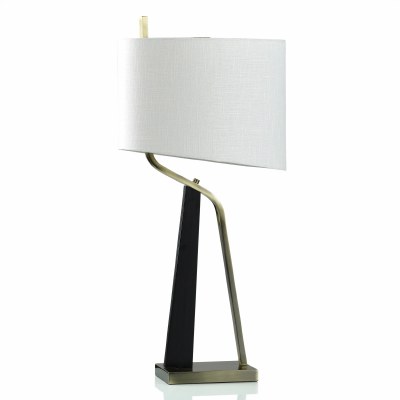 31" Distressed Bronze and Black Angled Shade Table Lamp