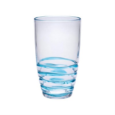 20 Oz Blue Swirl Acrylic Cooler Glass