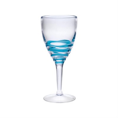 12 Oz Blue Acrylic Swirl Wine Glass