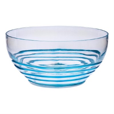 Large Blue Acrylic Swirl Bowl