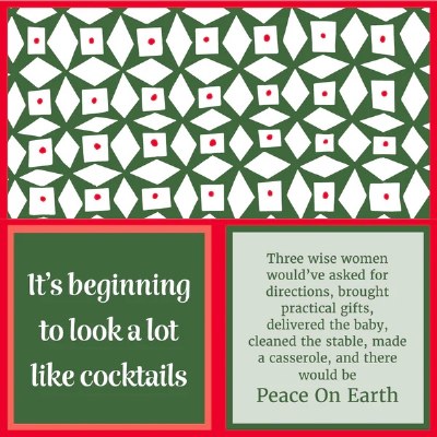 5" Sq "It's Beginning to Look a lot Like Christmas" Double Sided Beverage Napkin