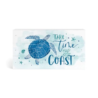 5" x 8" "Take Time to Coast" Sea Turtle Wall Plaque