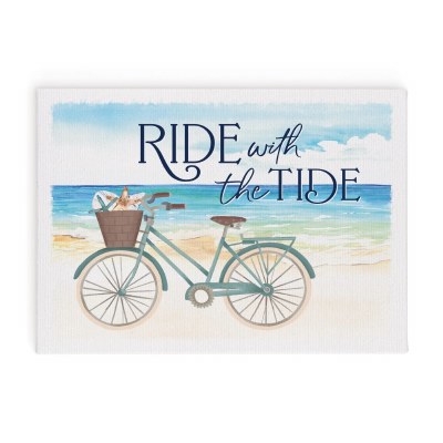 5" x 7" "Ride With the Tide" Bicycle Canvas
