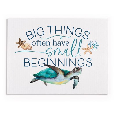 12" x 16" "Big Things Often Have Small Beginnings" Sea Turtle Wall Plaque