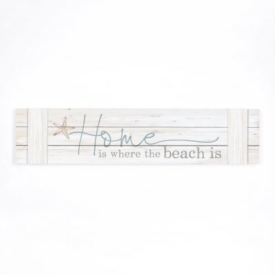 10" x 47" "Home is Where he Beach is" Wall Plaque