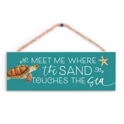 4" x 10" "Meet Me Where the Sand Touches the Sea" Wall Plaque