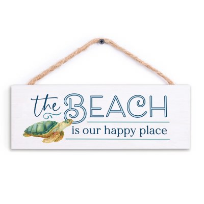 4" x 10" "The Beach is Our Happy Place" Wall Plaque