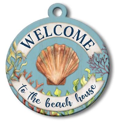 19" Round "Welcome to the Beach House" Plaque
