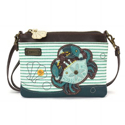 8" Teal Crab Mini Crossbody Purse