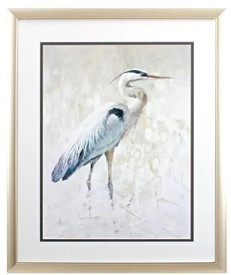 32" x 26" Blue Tail Heron Framed Print Under Glass