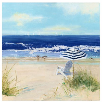 29" Sq Beach Life 2 Canvas in a White Frame