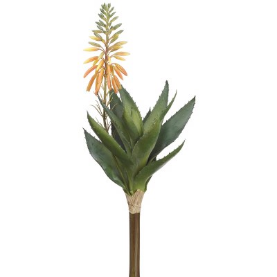 15" Faux Orange Blooming Agave Pick