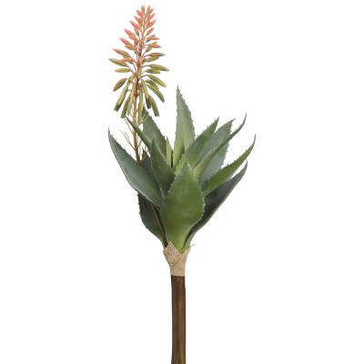 15" Faux Pink Blooming Agave Pick