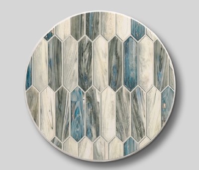 Set of Four Round Faux Glass Mosaic Coasters