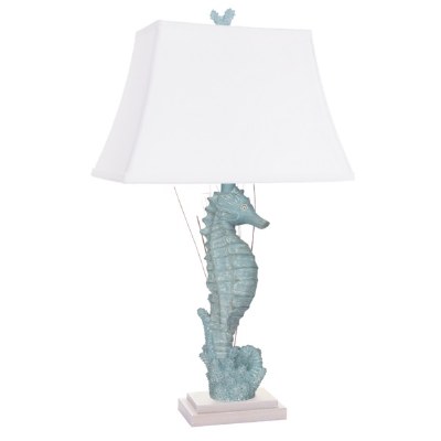 31" Turquoise Seahorse Facing the Left Table Lamp