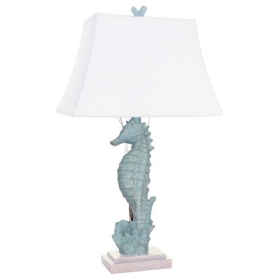 31" Turquoise Seahorse Facing the Right Table Lamp