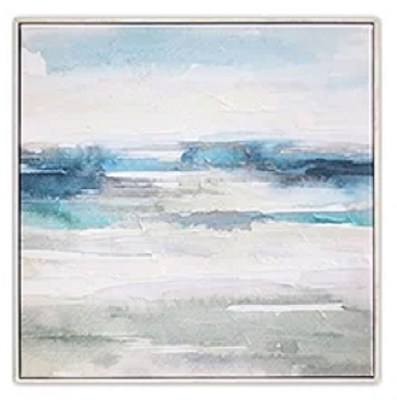 20" Sq Medium Blue Horizon Framed Canvas