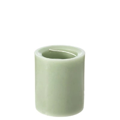 3" x 3" Green Spiral Pillar Candle