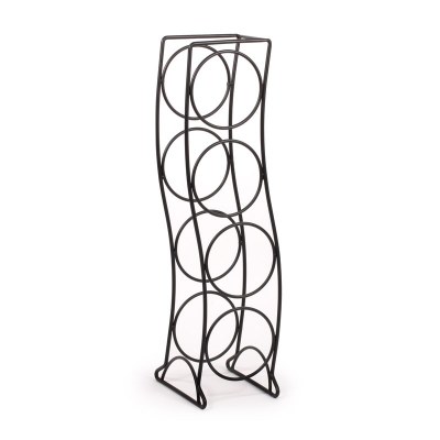 21" Black Four Bottle Curve Wine Rack