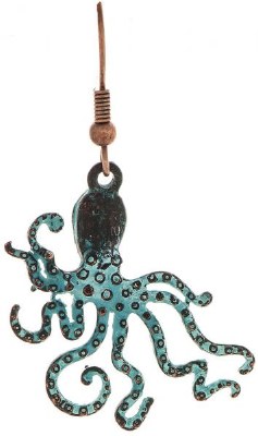 Viridian Octopus Earrings