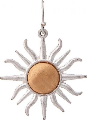 Silver and Gold Toned Sun Earrings