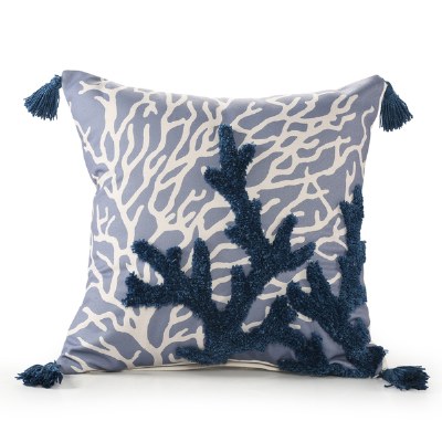20" Sq Blue Coral Decorative Pillow