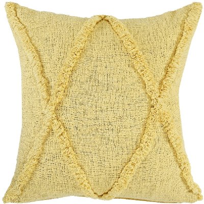 20" Sq Yellow "X" Decorative Pillow