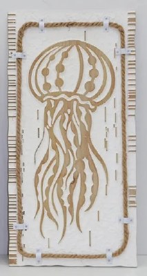 19" Distressed White and Natural Jellyfish Wall Plaque