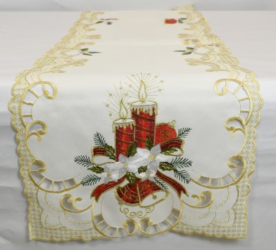 72" Gold With Candles Table Runner