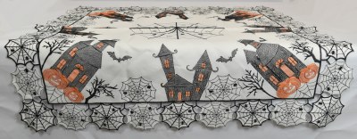 36" Sq Web and Pumpkin Hallwoeen Table Runner